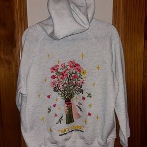 Floral Embroidered Hoodie
